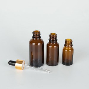 Brown 15ml 30ml Li'ili'i Cosmetic Glass Dropper Bottle