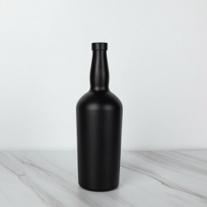 Matte Black 750ml Empty Tennessee Glass Gin Bottle