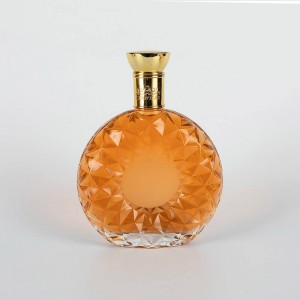 75CL Flat Round XO Cognac Glass Decanter Bottle