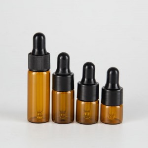 1-5ML Face Serum Amber Dropper Glass Vials for Cosmetic