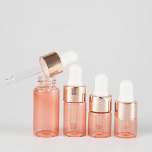 3ml 4ml 5ml Pink Cosmetic Oil Glass Vials with Dropper