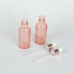 Стаклено шише со капка за пакување розово есенцијално масло од 50 ml