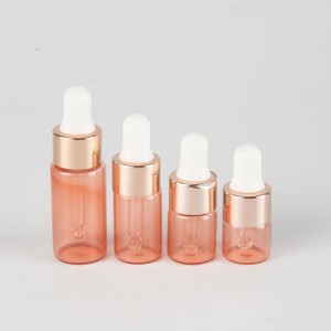 Flacons en verre d'huile cosmétique rose de 3 ml 4 ml 5 ml avec compte-gouttes
