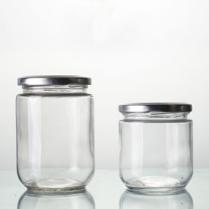 8OZ Clear Round Wide Mouth Mustard Glass Container