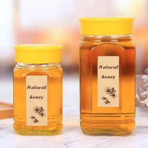 recipientes de vidro de mel de abelha octagonal de 380ml 730ml