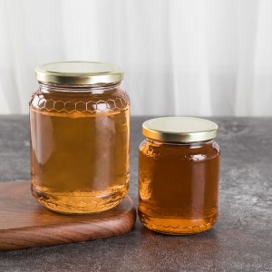 370ml 770ml Honeycomb Glass Honey Jar na may Takip ng TW