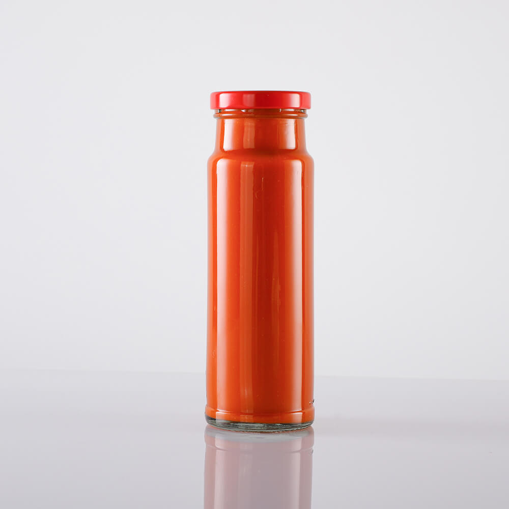 glass sauce bottle with lid