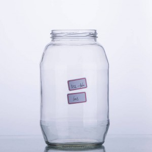Transparent Empty 1.5L Food Sauce Glass Barrel Jar