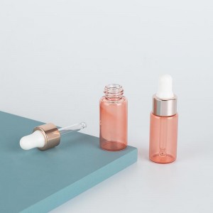 3ml 4ml 5ml frascos de vidro de óleo cosmético rosa com conta-gotas