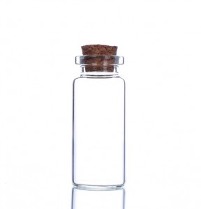 Maza cilindra 9 ml 10 ml caurspīdīga korķa stikla flakoni
