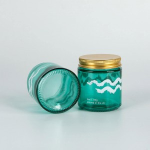 120 ml roheline kohandatud sirge küljega kosmeetikaklaasist purk