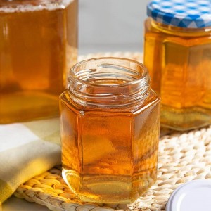 280ml Clear Hexagon Glass Jars for Honey Favors