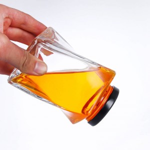 350ml Twisted Glass Honey Pot with Metal Lid