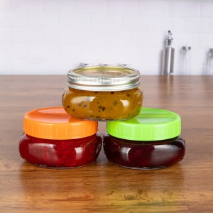 150ml Mini Jam Glass Mason Jar na may Plastic na Takip