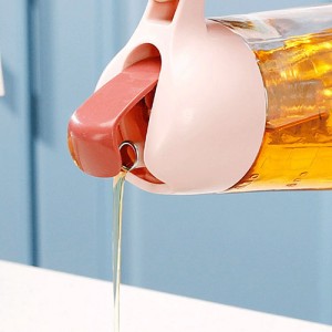 Dispensador automático de vidro de aceite de cociña con tapa aberta de 630 ml