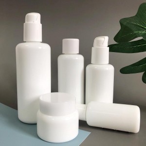 Conjunto de frascos de loção de vidro para frasco de creme para os olhos luxuoso branco 50G