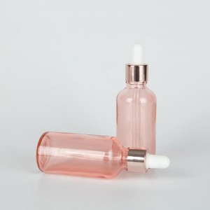 Botella contagotas de vidro de 50 ml de aceite esencial rosa
