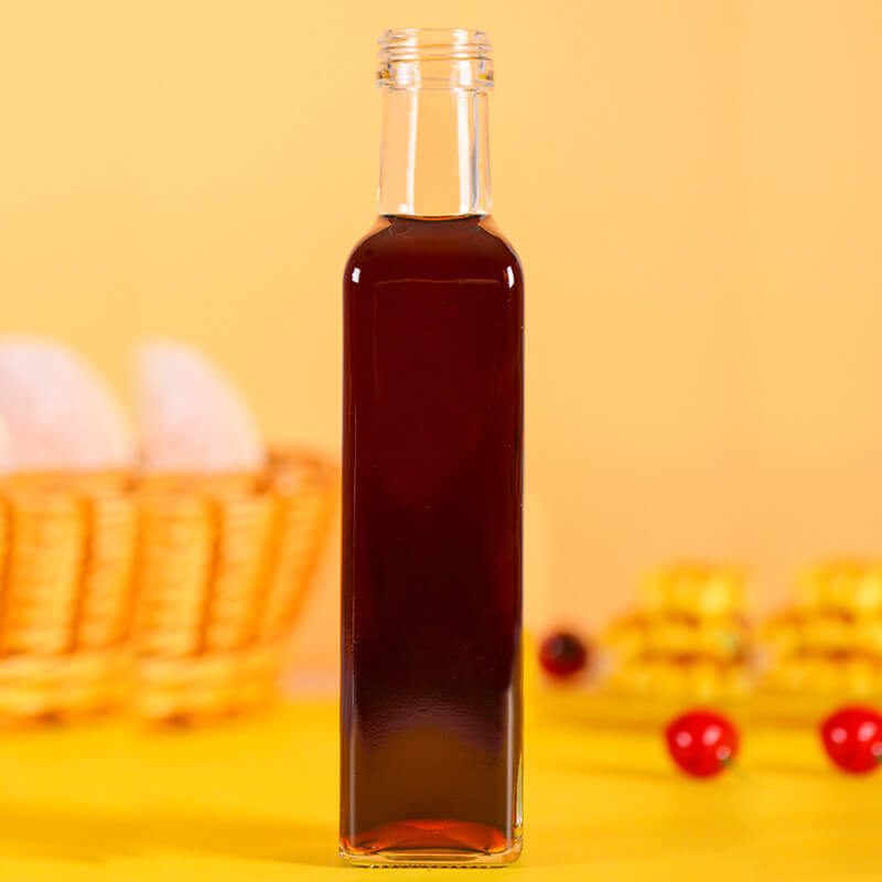 Fabricante chino de botella de tequila negro mate - Botella de vidrio marasca cuadrada de 8 oz para jarabe de arce - Ant Glass