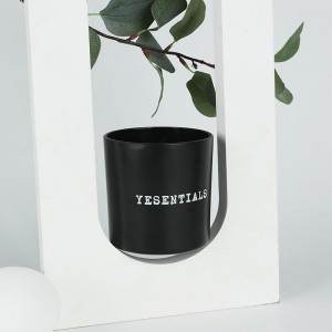 Customized Cylinder Matte Black Glass Candle Tumbler