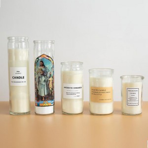3 Day Cylinder Spiritual Glass Candle Vessel for Church