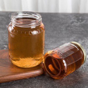370ml 770ml Honeycomb glas honningkrukke med TW låg