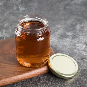 Tarro de miel de vidrio en forma de panal de 370 ml y 770 ml con tapa TW