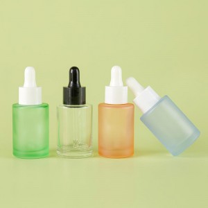 Botellas cuentagotas de vidrio con suero facial de 1 oz impresas en color