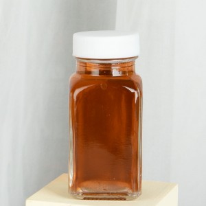 Sticla pătrată de sticlă de sodă cu capac mic cu șurub de 80 ml