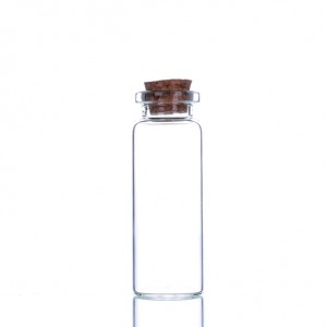 Small Cylinder 9ML 10ML Clear Corked Glass Vials