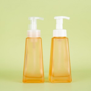 12oz Orange Foam Pump Bathroom Body Wash Glass Dispenser