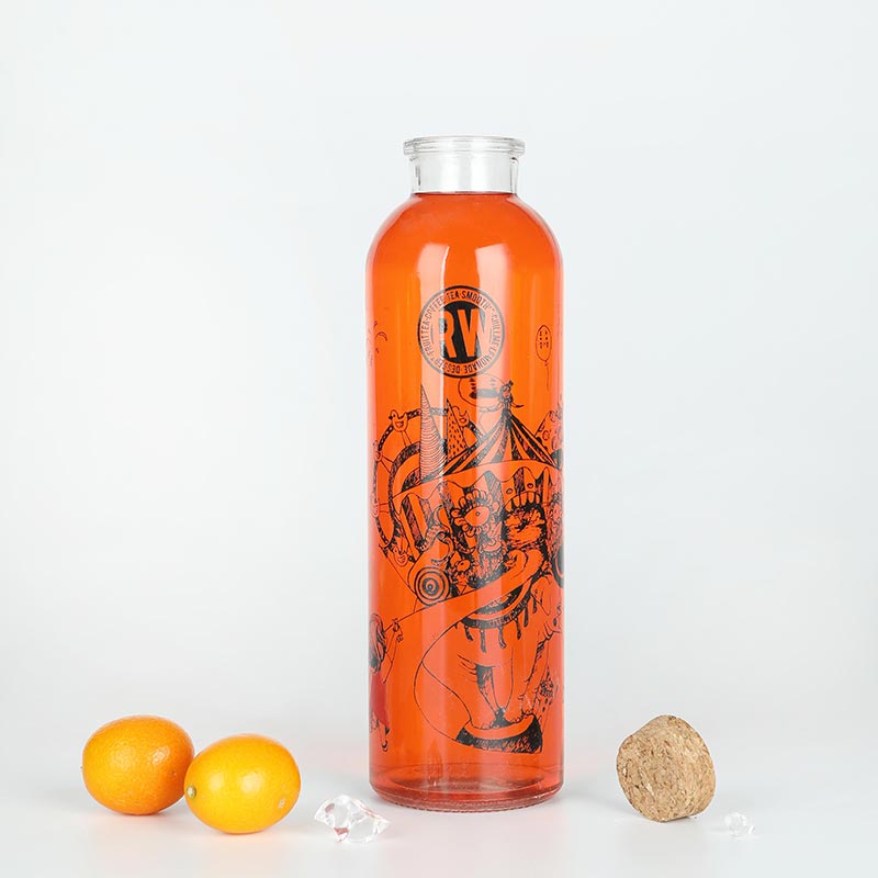 Customized Printing 500ml Round Corked Juice Glass Bottle Featured Image