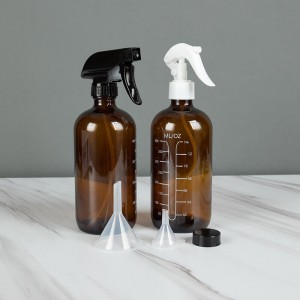 Amber Boston 500ml Trigger Sprayer Cleaning Glass Bottle