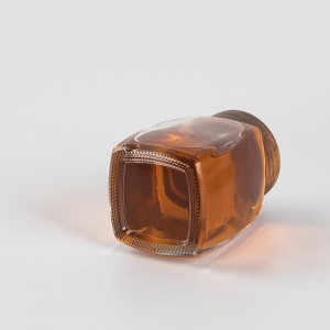 Lufttett 360 ml firkantet glass honninggryte med trelokk