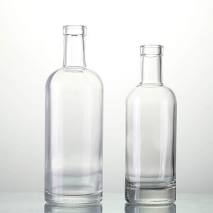 Botella de licor de vidro nórdico elástico personalizado de 500 ml e 750 ml