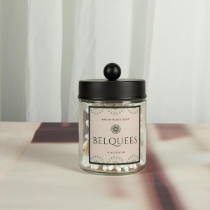 8oz Clear Cotton Swabs Glass Jars with Metal Lid