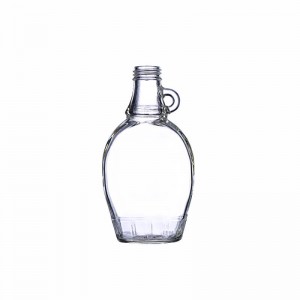 8oz Flat Handle Syrup Glass Bottle with Cap