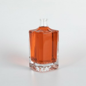 Bouteilles d'alcool en verre personnalisées carrées claires de 650 ml