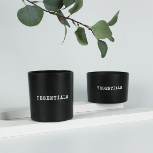 Customized Cylinder Matte Black Glass Candle Tumbler