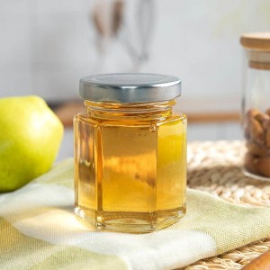 Luftdichtes 100 ml kleines sechseckiges Glasglas zur Aufbewahrung von Honig