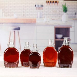 Clear 375ml Flat Handle Glass Maple Syrup Jug