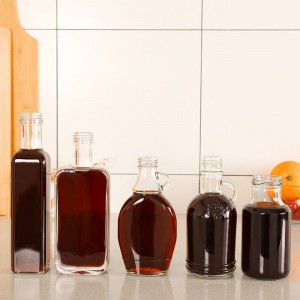 8oz Square Marasca Glass Bottle for Maple Syrup