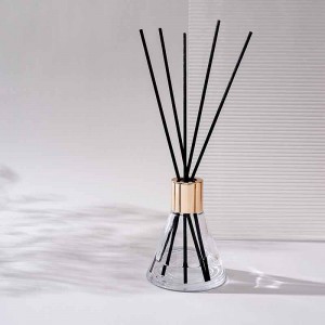Cone Clear Luxury Reed Diffuser Bottle Glass with Metal Crew Cap