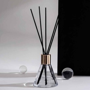 Cone Clear Luxury Reed Diffuser Bottle Glass with Metal Crew Cap