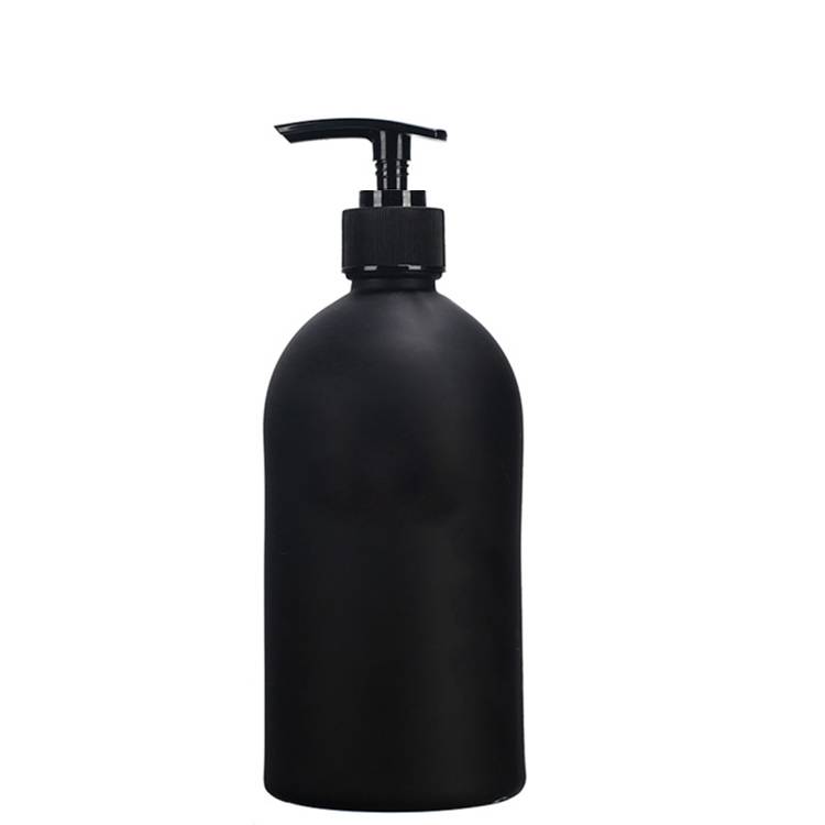 Popular Design for Mineral Water Glass Beverage Bottle - 500ml black/clear hand sanitizer glass soap dispenser bottle with pump – Ant Glass