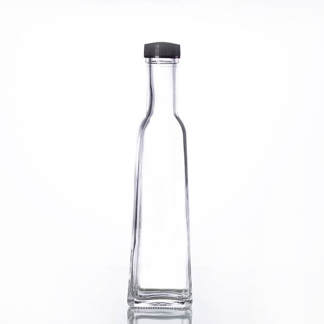 Llista de preus de l'ampolla de vidre de salsa de tomàquet - 250 ml Ampolla quadrada Solitude de vidre de sílex Acabat de cargol de 31,5 mm - vidre formiga