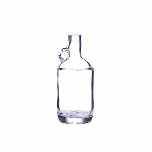 Jarra Moonshine de vidrio transparente de 375 ml con tapa de barra