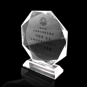 Sublimation Sports Competition Event Awards Souvenir Glass Crystal Metal Acrylic Crystal Badminton Trophy