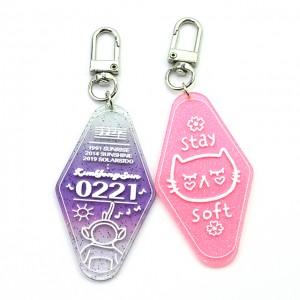 Tsy misy ambongadiny ambany indrindra Keyrings Key Ring Design Manao ny lamaody anao manokana Chain Key Chain Custom Printed Acrylic Charms Keychain