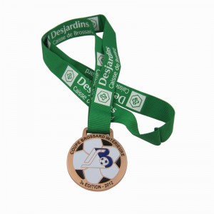 Médaille de football américaine en alliage de zinc, conception bon marché, personnalisée en émail doux, pour réunion sportive