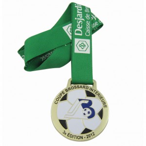 Дешевый дизайн подгонял медаль футбола эмали американского мягкого сплава цинка для спортивной встречи